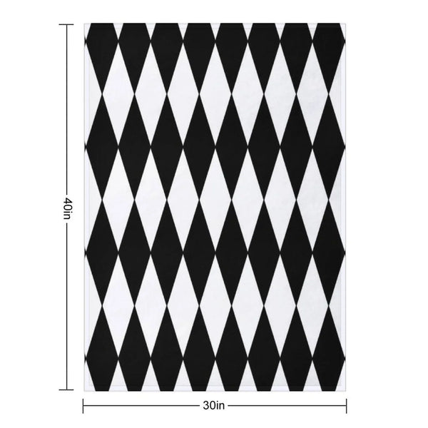 Black White Harlequin Throw Blanket