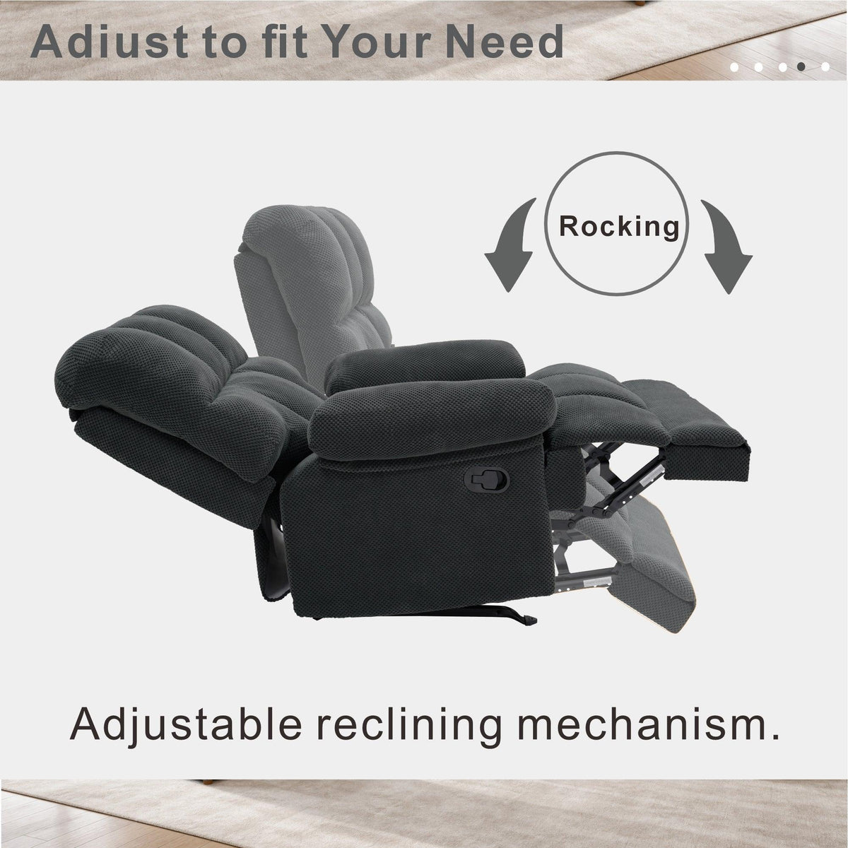 Modern Manual Rocker Recliner Chair