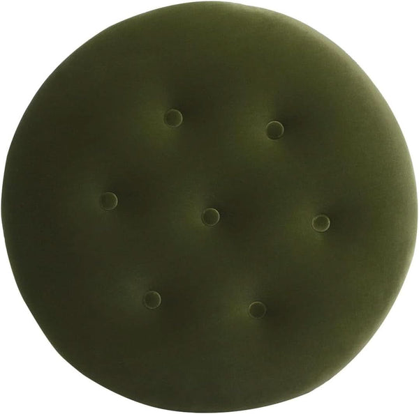 24 Inch Round PremiumQualityTextured Woven Upholstered Ottoman