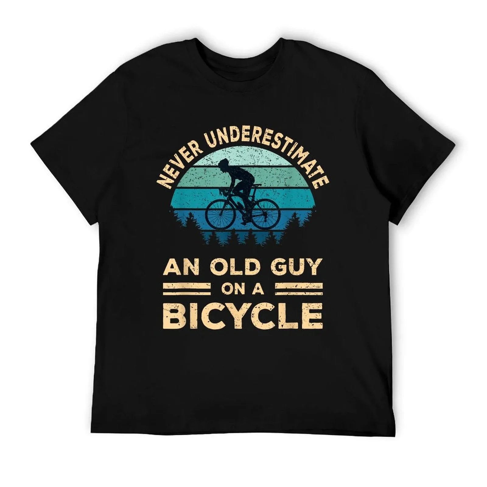 Never Underestimate An Old Guy On A Bicycle Funny Cycling T-Shirt