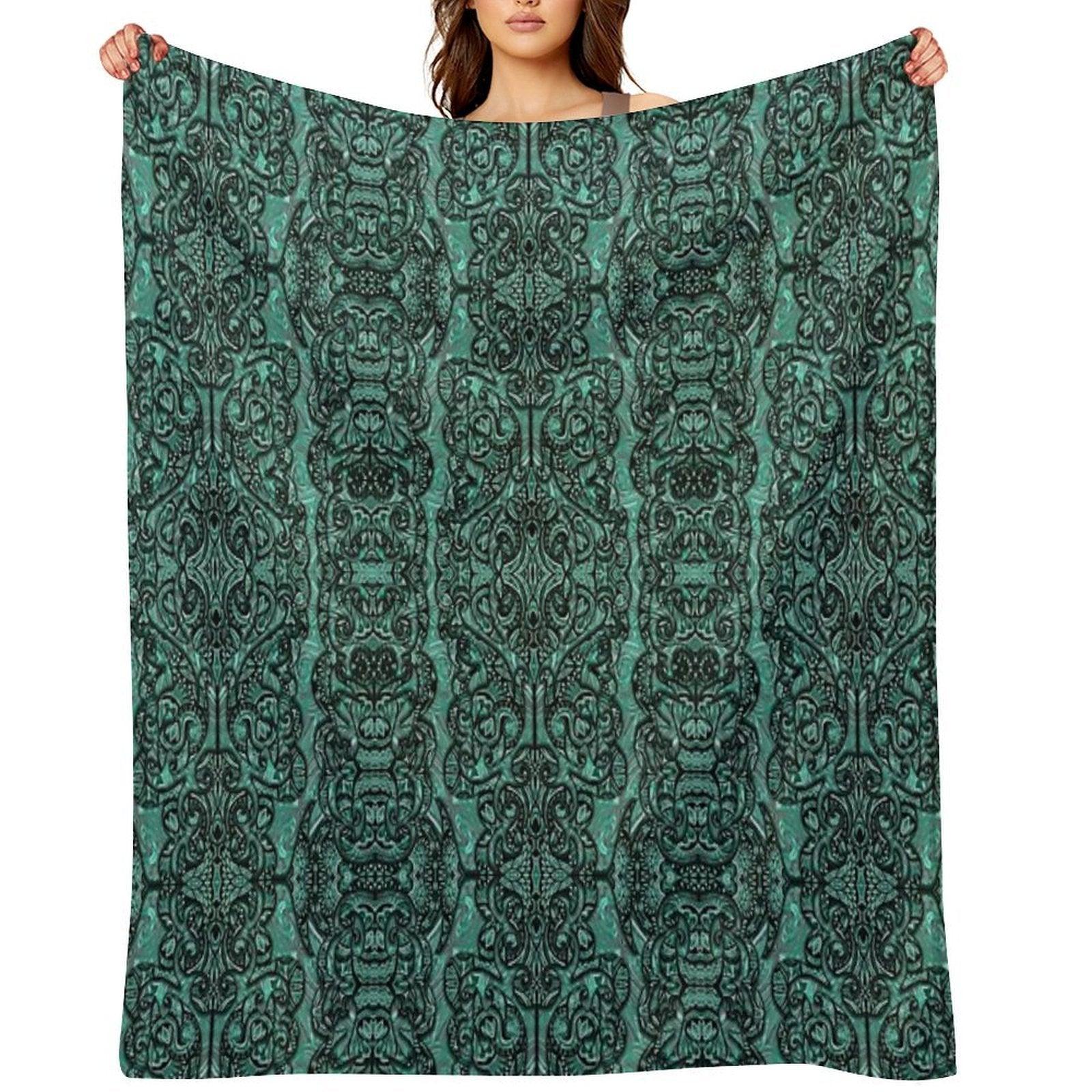 Bohemian Sadcyan Throw Blanket