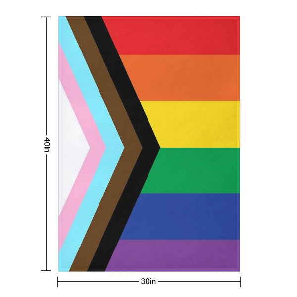 Progress Pride Travel-friendly Throw Blanket