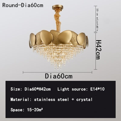 Stainless Steel Living Room Ceiling Crystal Chandelier Decorbites