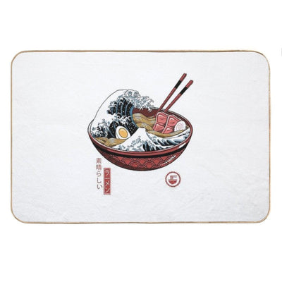 Great Ramen Wave White Bath Mat