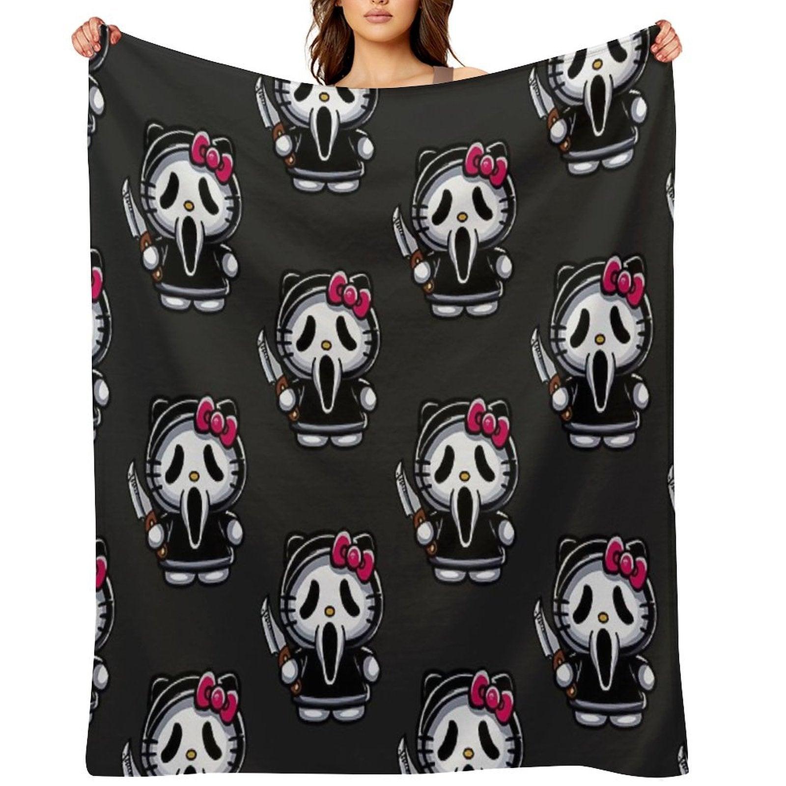 Scream Kitty Halloween Throw Blanket