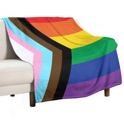 Progress Pride Travel-friendly Throw Blanket