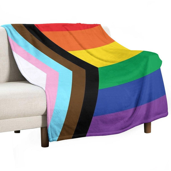 Progress Pride Travel-friendly Throw Blanket