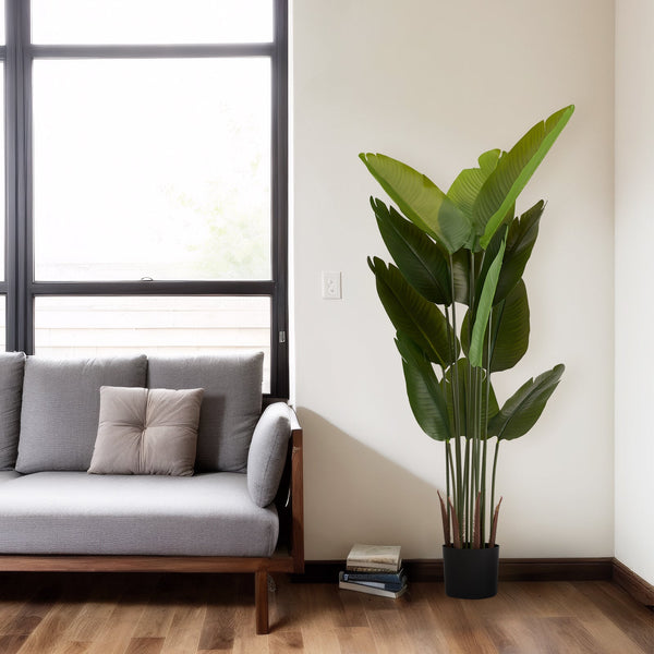 Artificial Bird of Paradise Plant 160cm Tall Faux Tropical Palm Tree Green Plastic Indoor Outdoor Decoration
