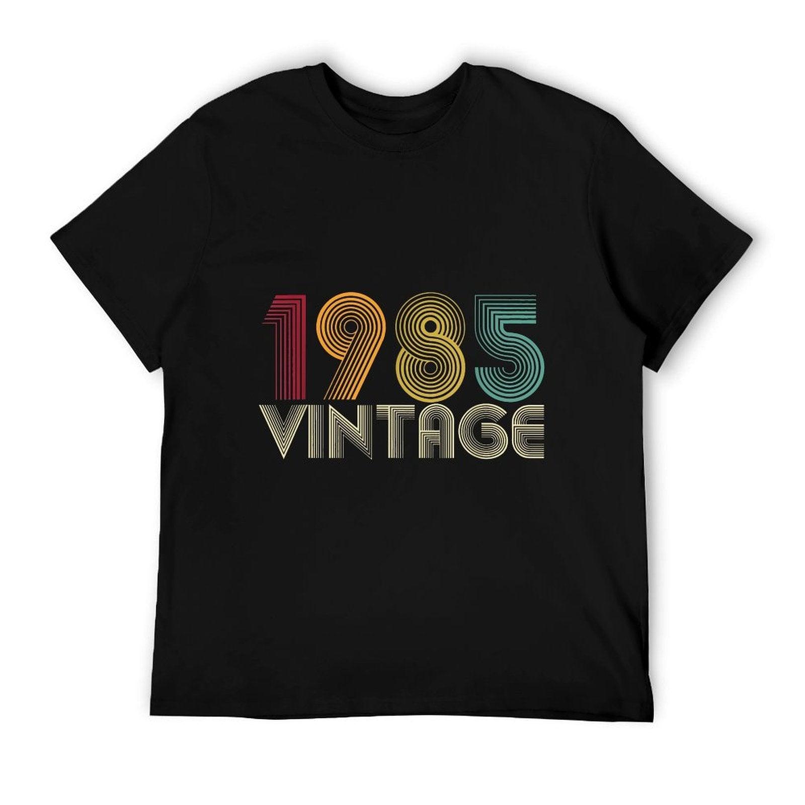 40th Birthday Gift 40 Years Old Men Women Retro Vintage 1985  Ribbed Collar T-Shirt