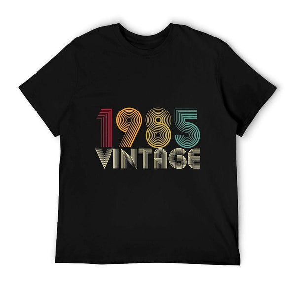 40th Birthday Gift 40 Years Old Men Women Retro Vintage 1985  Ribbed Collar T-Shirt