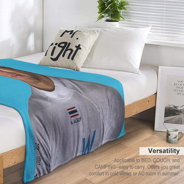 Alex Albon F1 Driver Serious Face Williams F1 Team Logan Sargeant Teammate Throw Blanket
