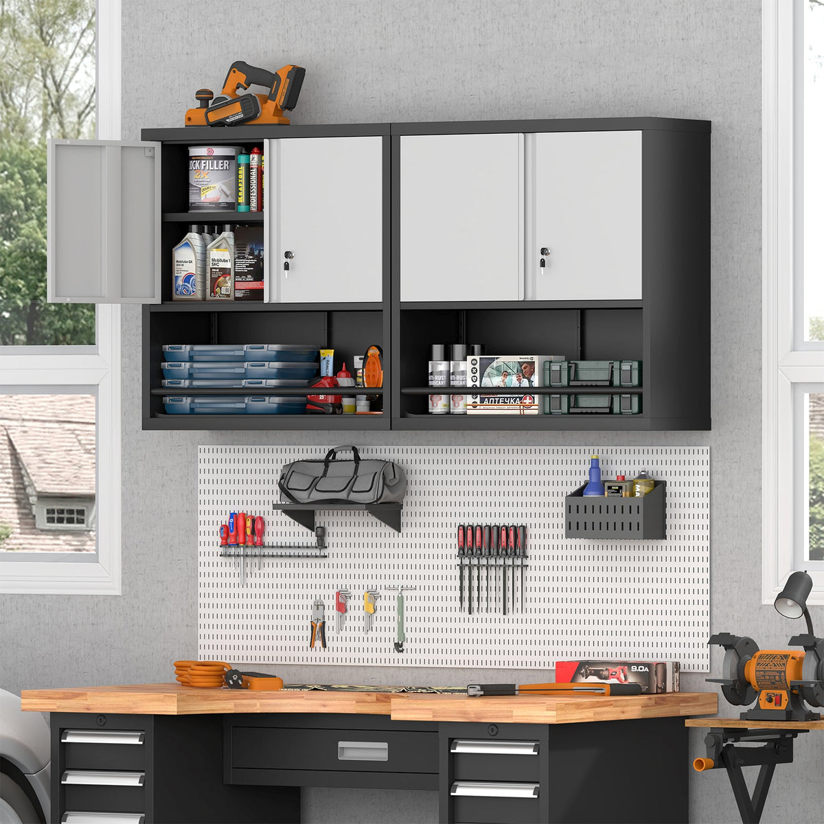 Metal Adjustable 2 Doors Storage Cabinet