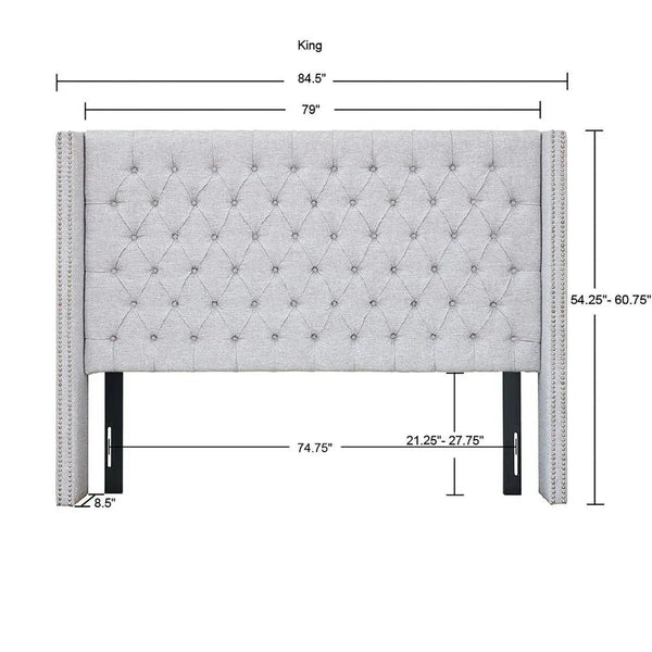 Amelia Upholstery Grey Headboard by Madison Park - Gifts for You 'n Me