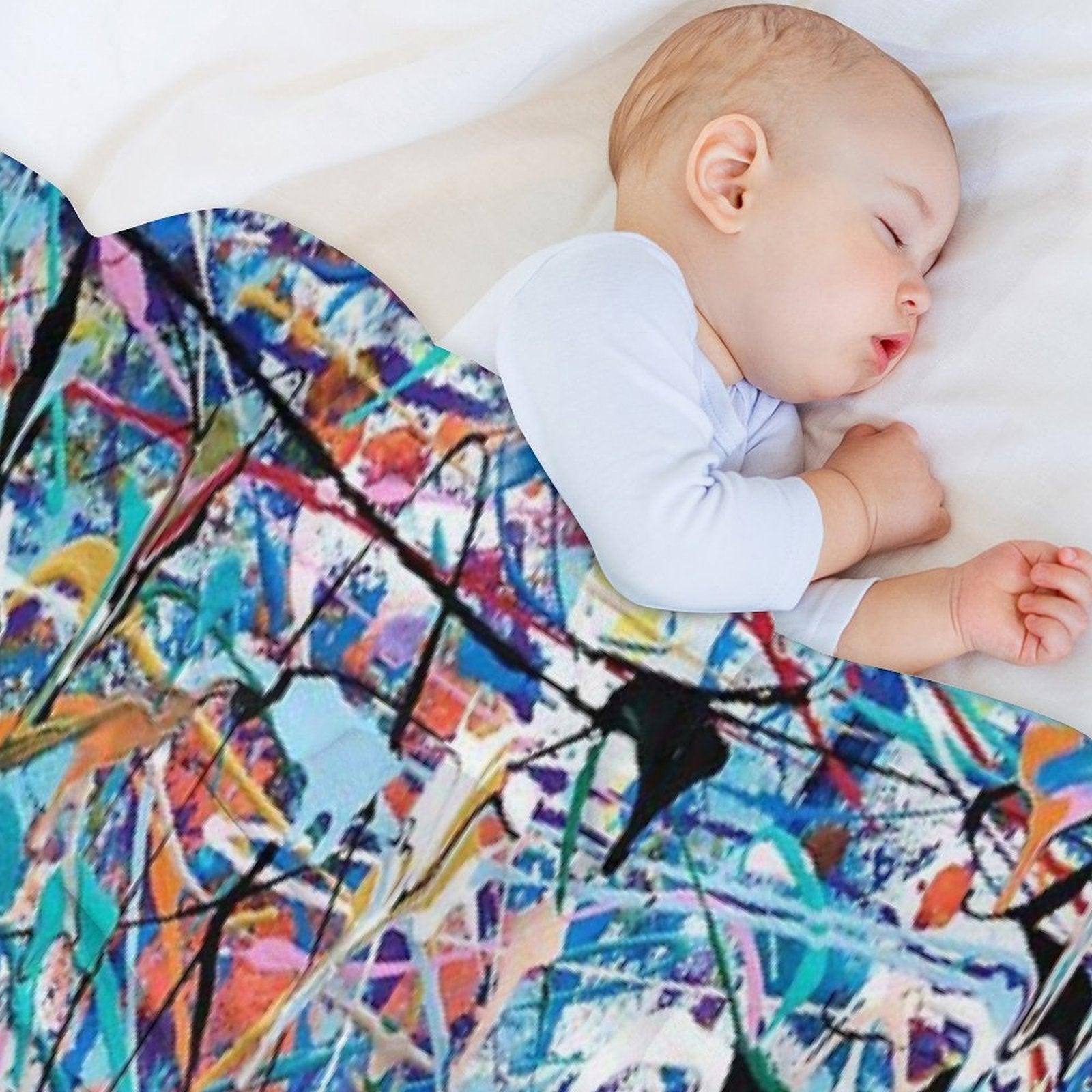 Blue Composition Throw Blanket