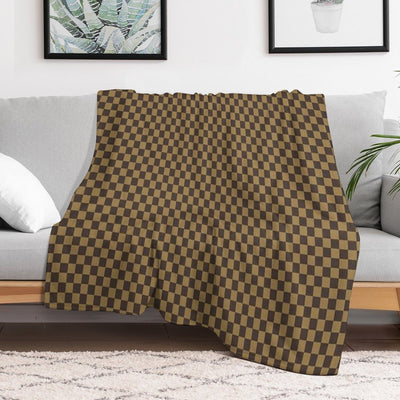 Chcolate Checker Wrinkle-free Throw Blanket