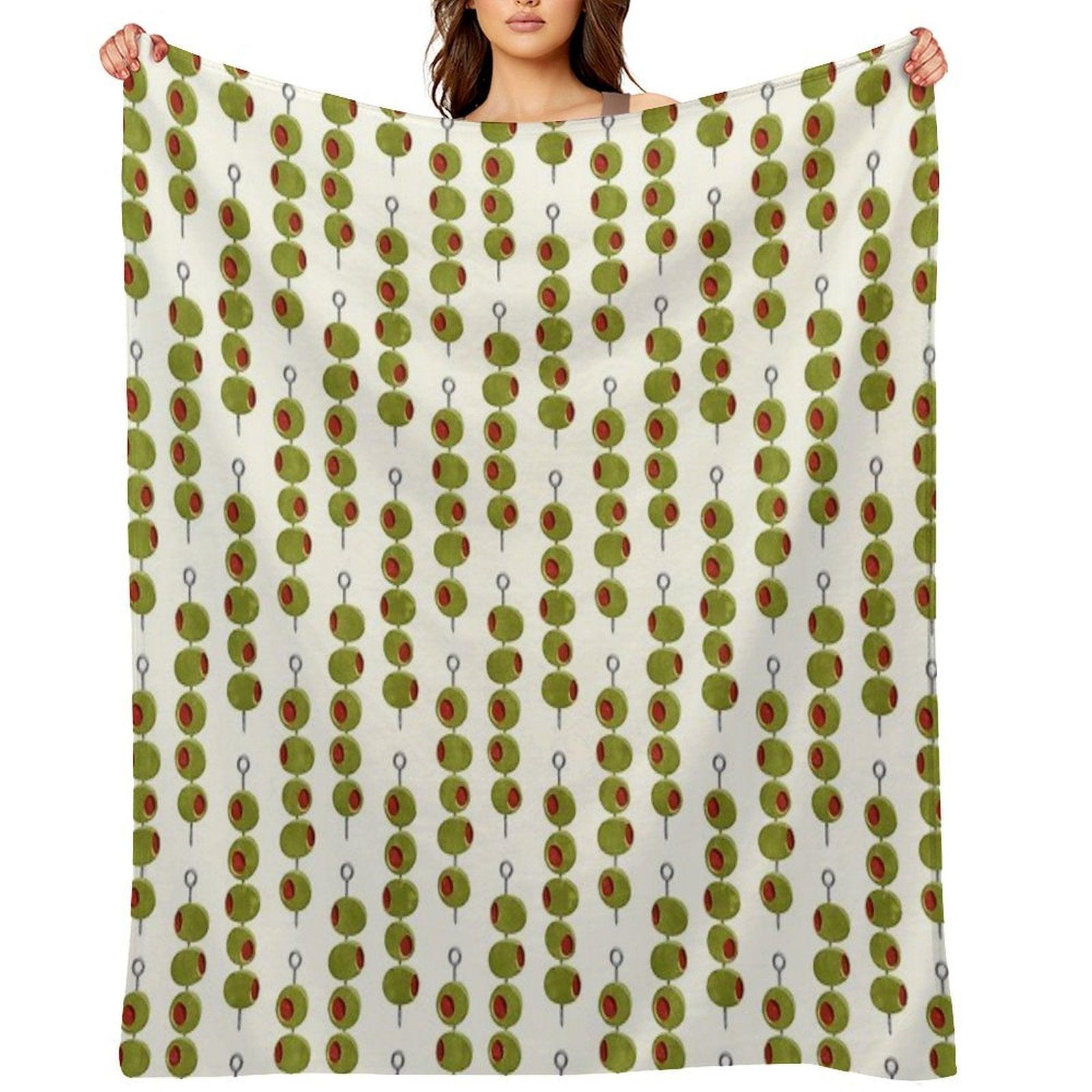 Martini Cocktail Olives  - Olives on A Stick Throw Blanket