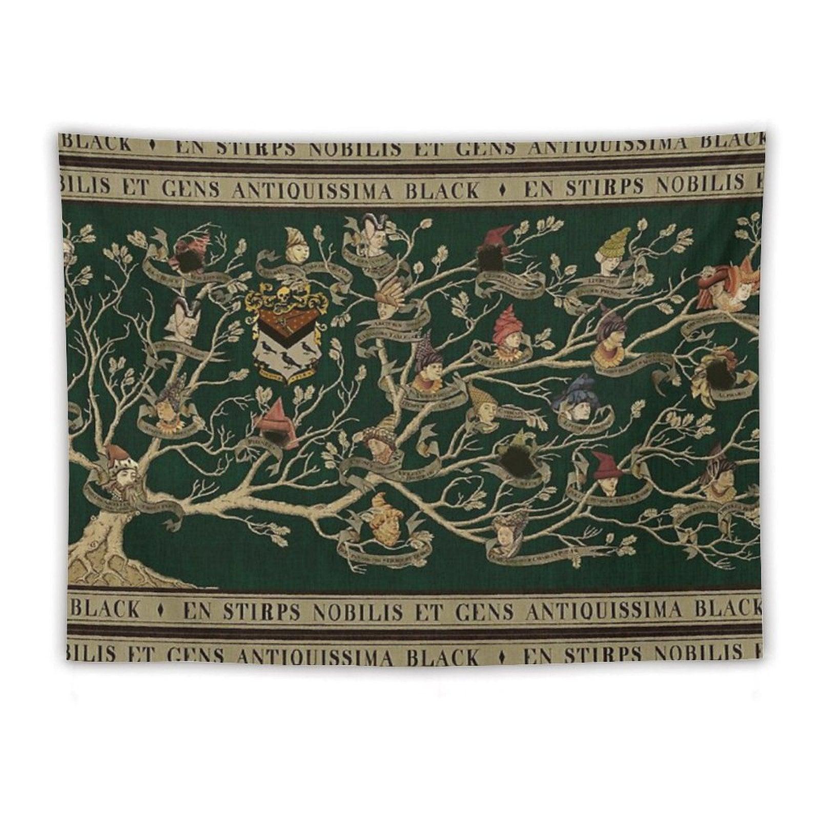 Noble House of Black Family Tree Tapestry