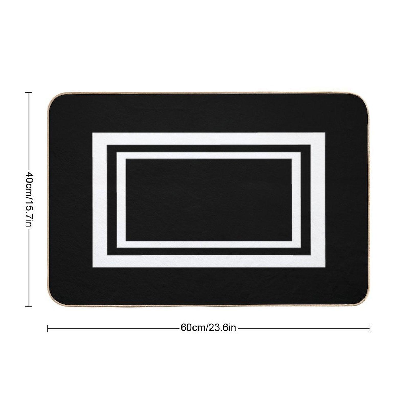 White Frame Bath Mat