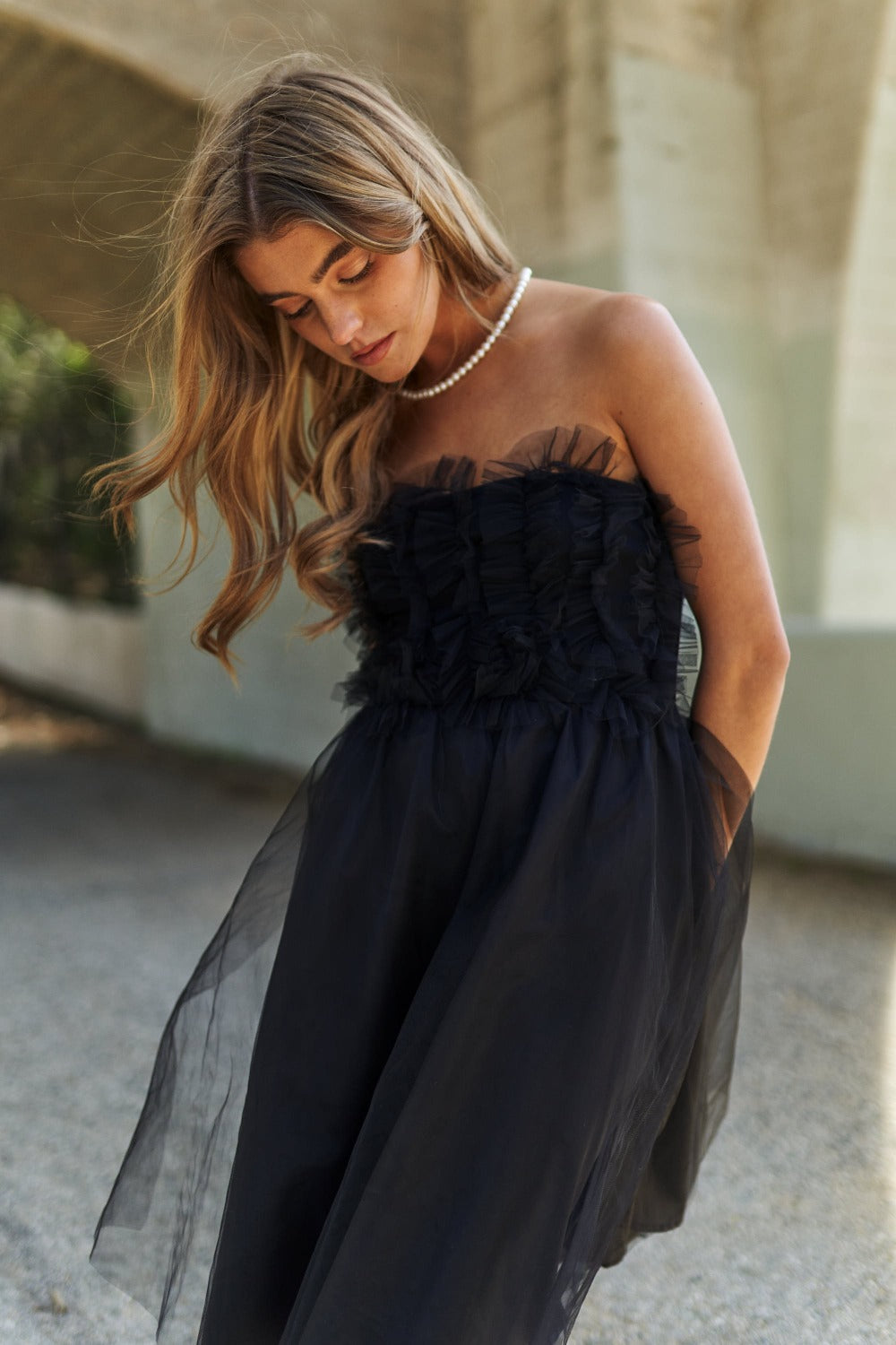 Mesh Ruffle Tube Top Swing Dress For Women – Ruffle Fluttering Dress, Tube Top Dress, Swing Dress, Summer Dress, Flirty Dress