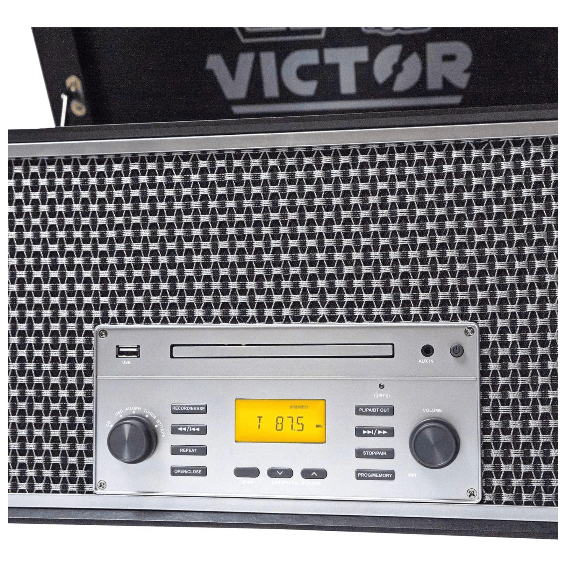 Victor Monument 8-in-1 Wood Music Center Graphite - Refurbished