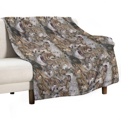 Wolves Pattern Velvety-soft Throw Blanket