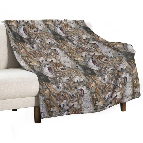 Wolves Pattern Velvety-soft Throw Blanket