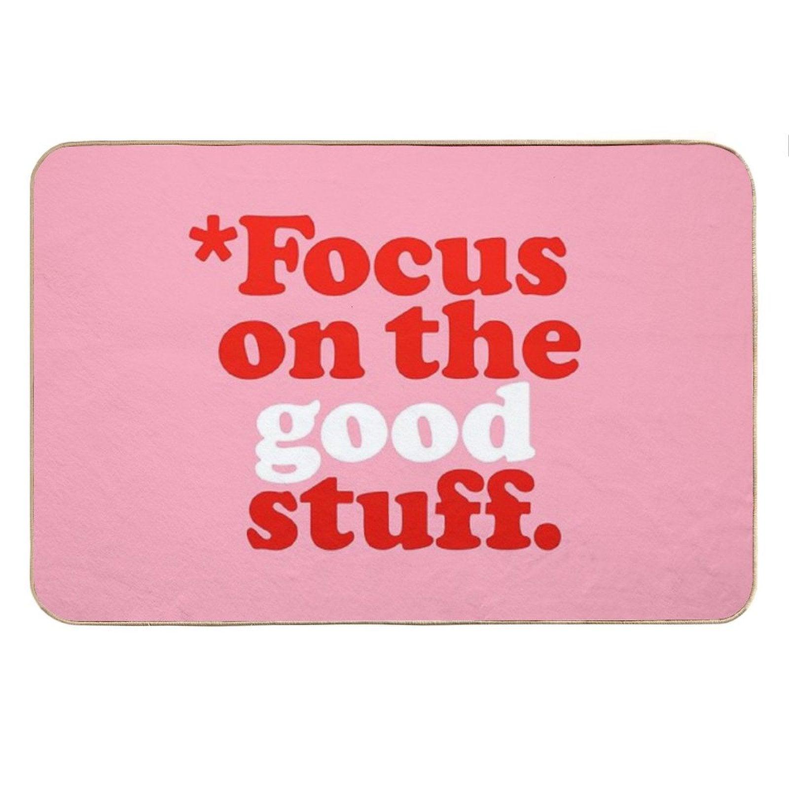 Focus On The Good Stuff {Pink & Red Version} Bath Mat