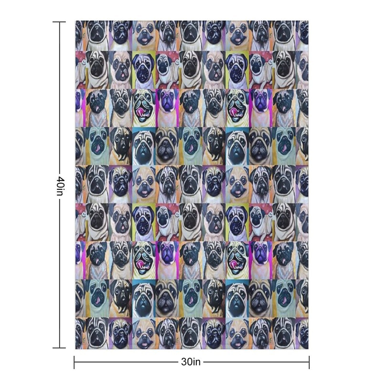 Pugs (Tiled Pattern) Eco-conscious Throw Blanket