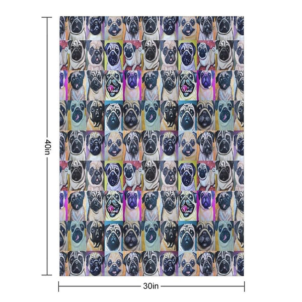 Pugs (Tiled Pattern) Eco-conscious Throw Blanket