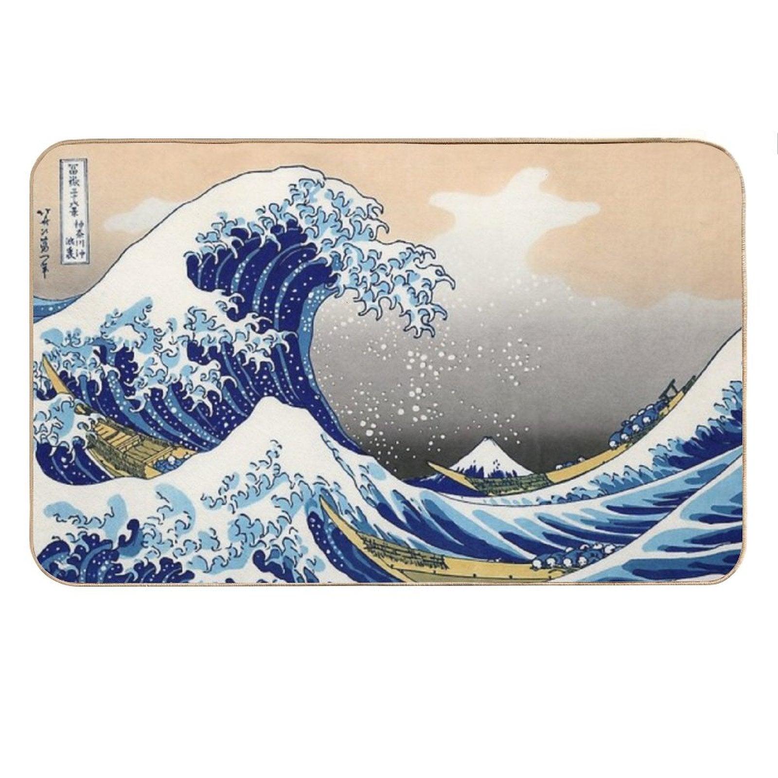 The Great Wave Off Kanagawa by Katsushika Hokusai Bath Mat