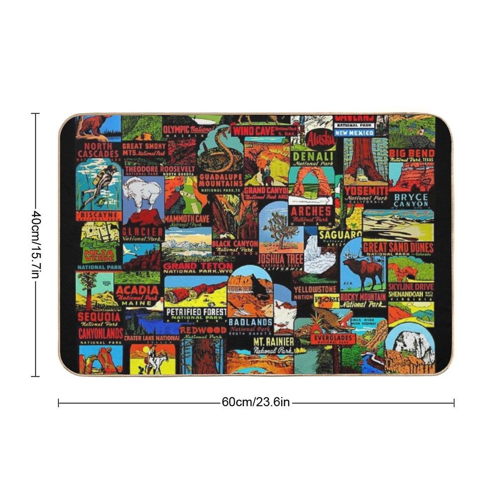 American National Parks Vintage Travel Decal Bomb Bath Mat