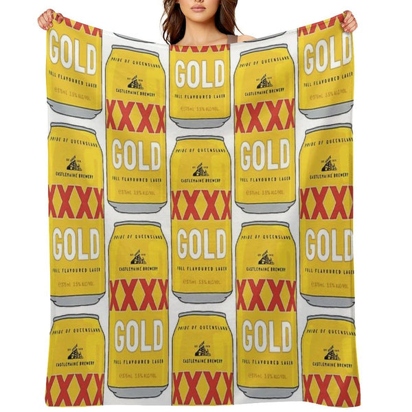 Hand-drawn XXXX Gold Can Compact Throw Blanket