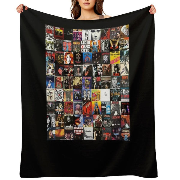 Rock Vinyl Collage Classic Wrinkle-free Throw Blanket