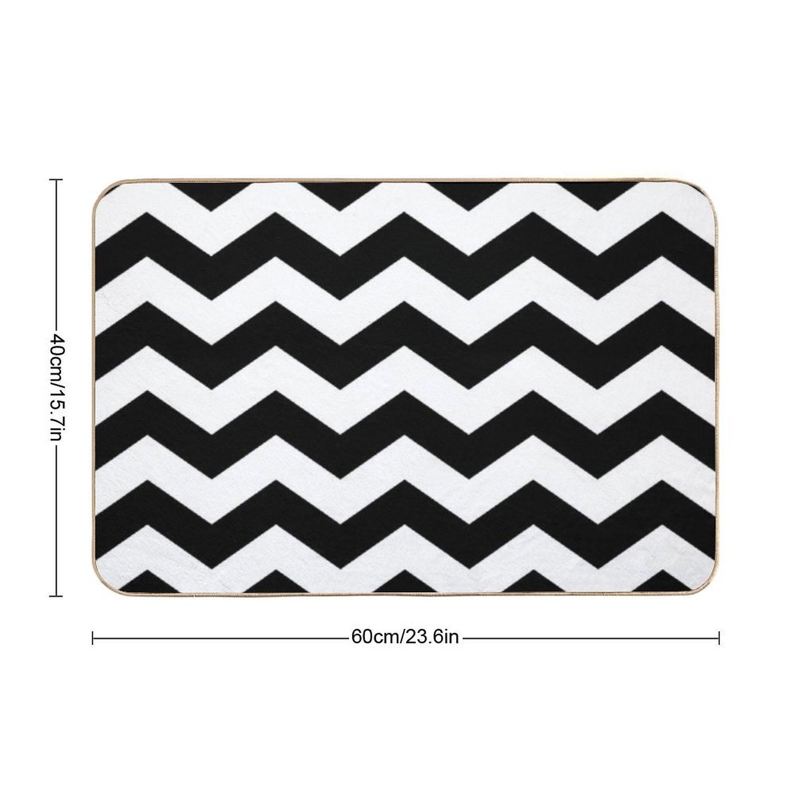 Black And White Zigzag Chevron Bath Mat