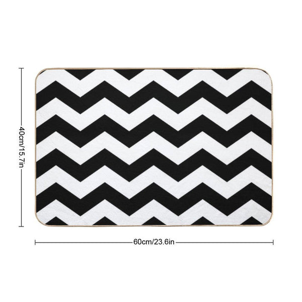 Black And White Zigzag Chevron Bath Mat