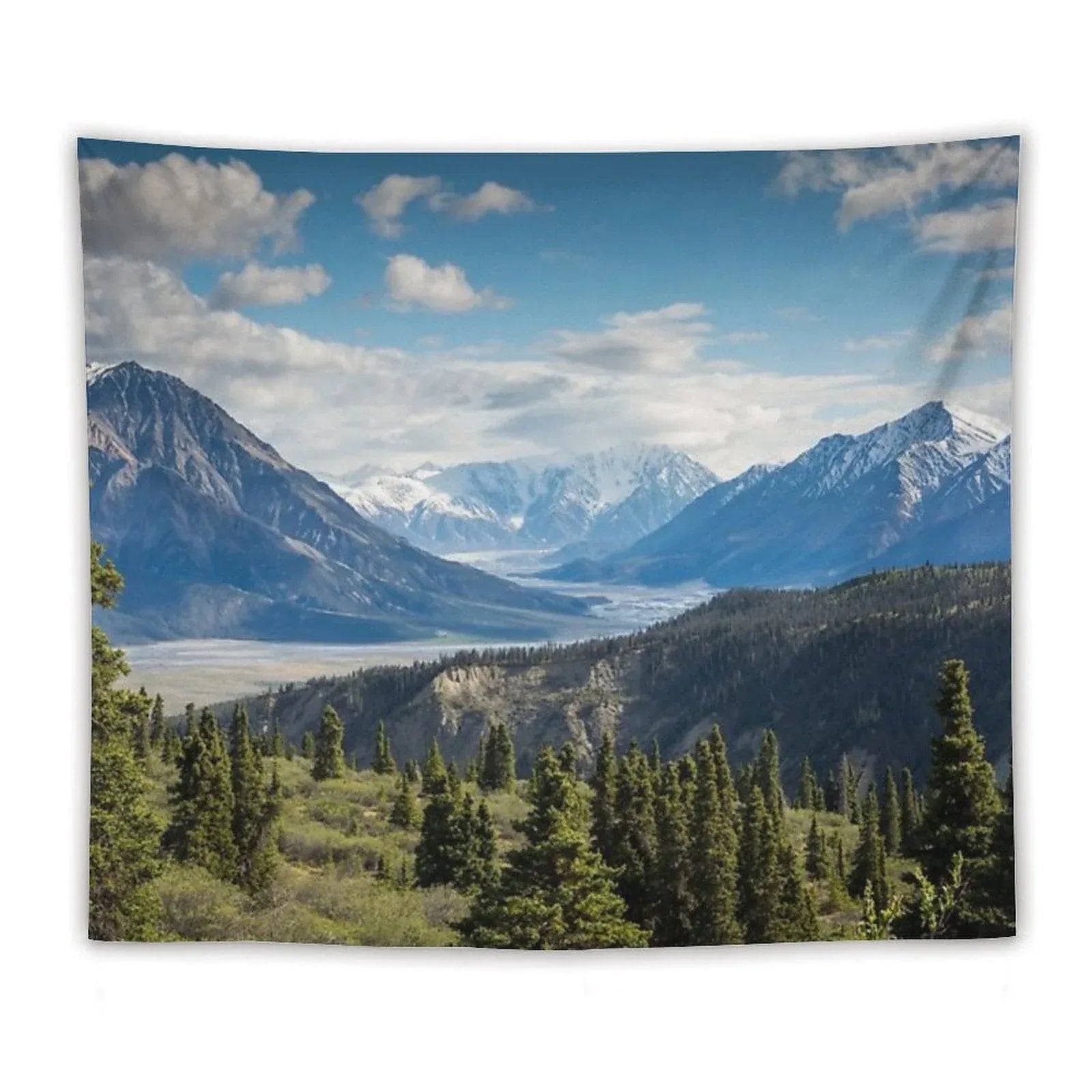 Forest Mountains River National Park Nature Photography Wall Art Tapestry