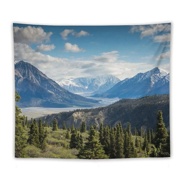 Forest Mountains River National Park Nature Photography Wall Art Tapestry