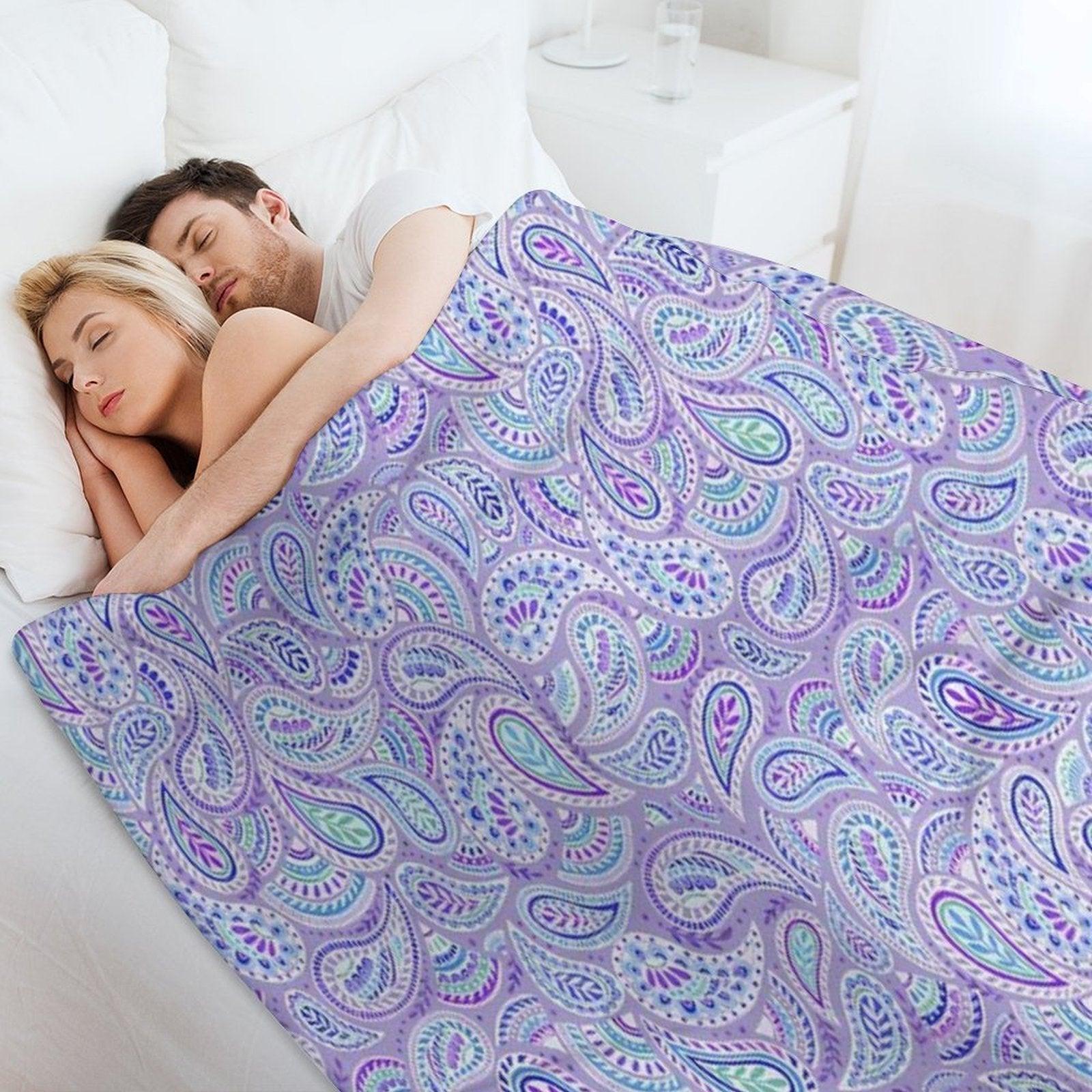 Purple Paisley Throw Blanket