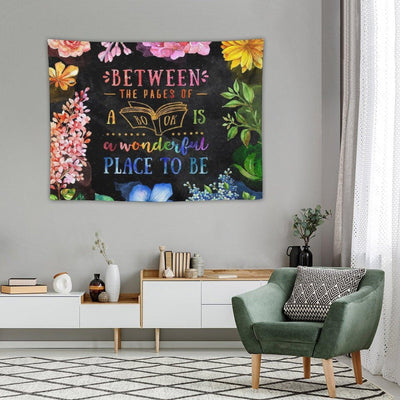 Between The Pages (black) Tapestry