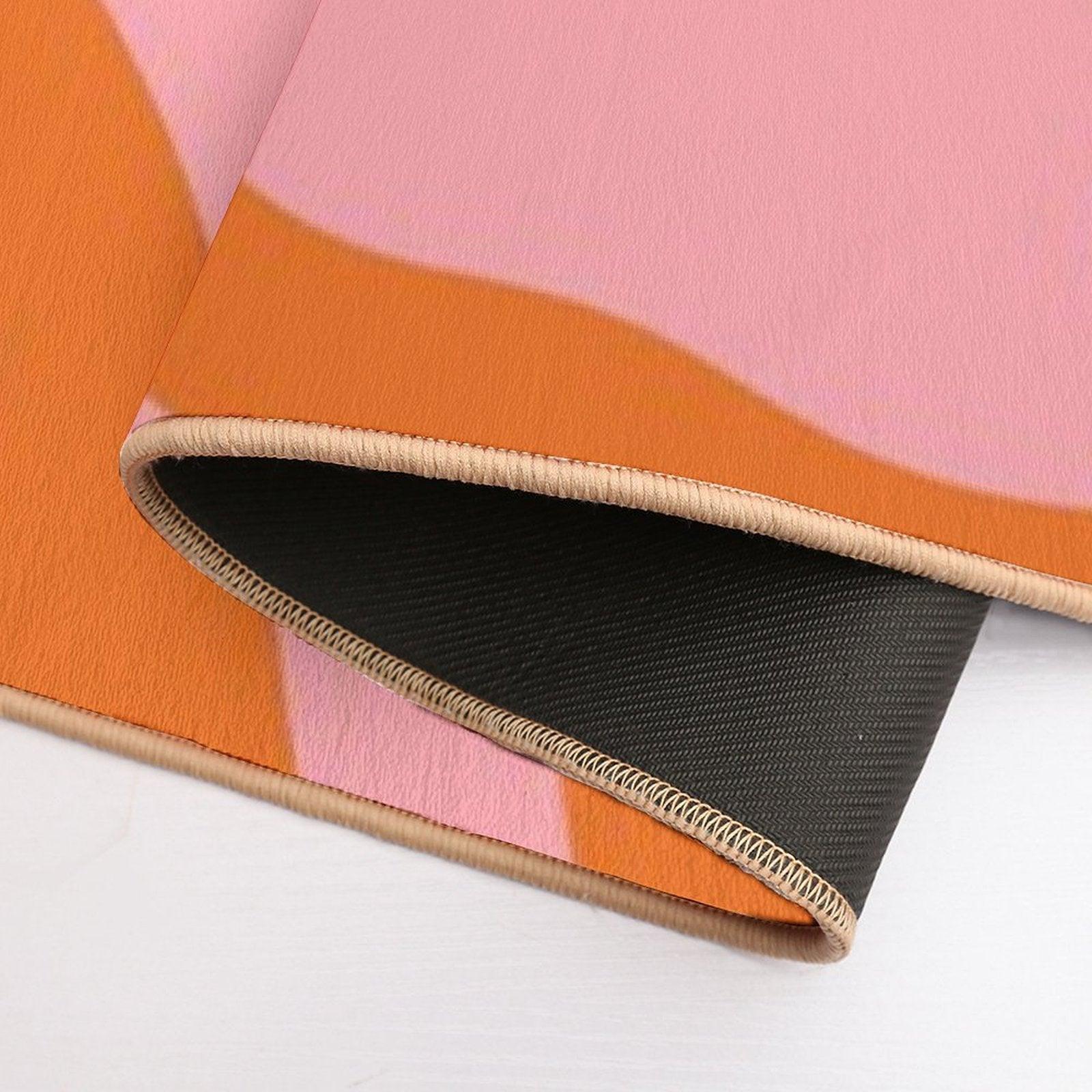 Abstract Retro 70s Orange Pink Bath Mat