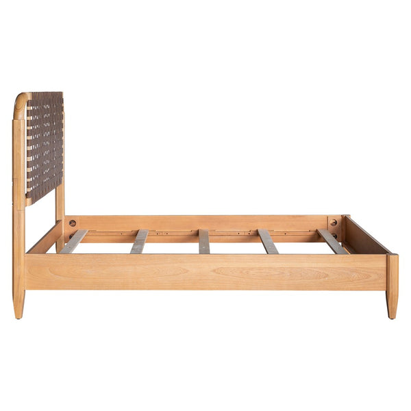 Jameson Woven Faux Leather Bed Queen - Natural