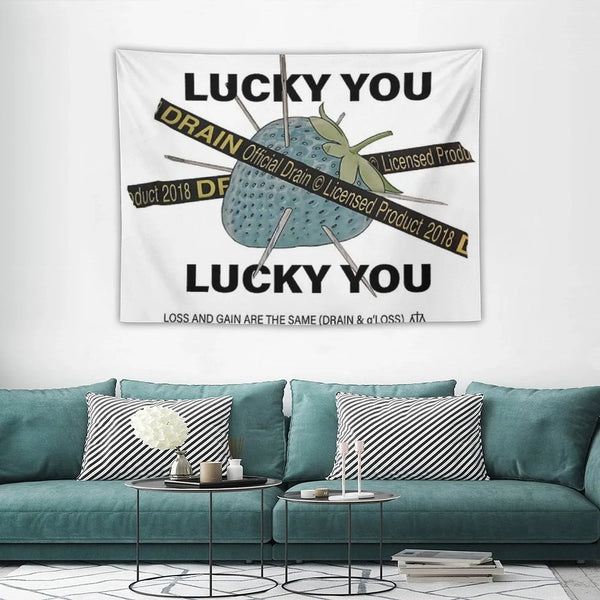 Bladee Drain Gang Lucky You Strawberry Logo Tapestry