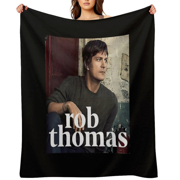 Rob Thomas Singer Music Band Sustainable Throw Blanket