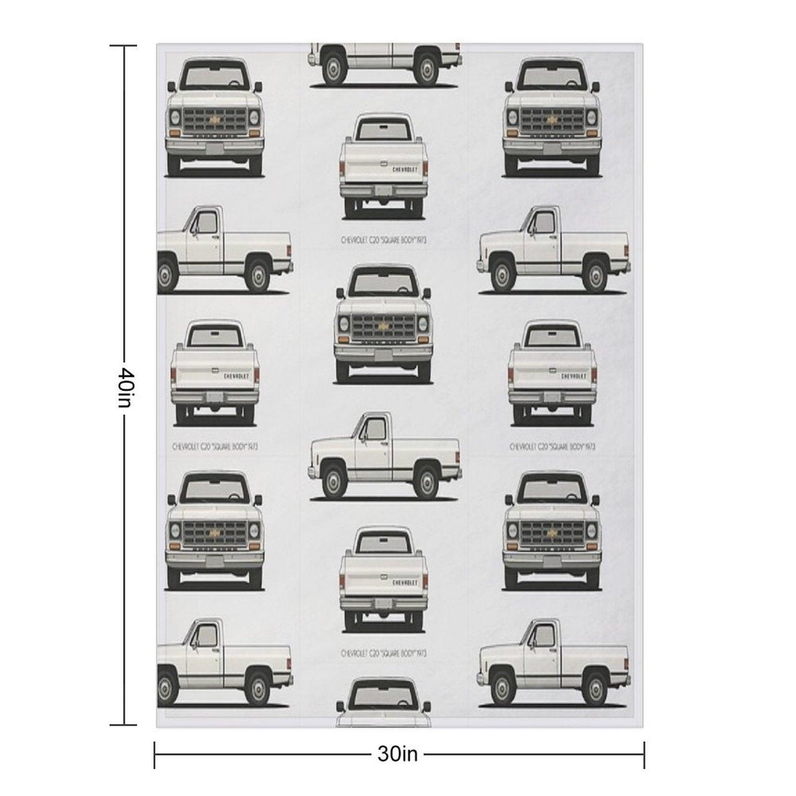 1973 C20 Square Body – Classic Chevy Pickup Triple-View Throw Blanket