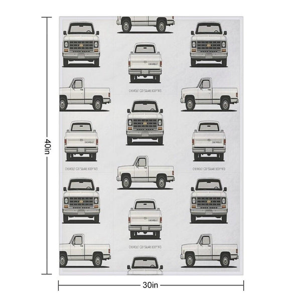 1973 C20 Square Body – Classic Chevy Pickup Triple-View Throw Blanket