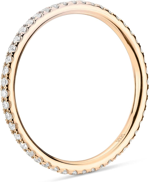 Sterling Silver Eternity Ring - 14K Gold Plated GOODSPHORIA.COM