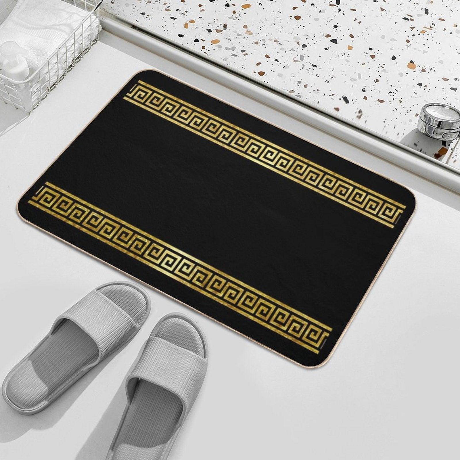 Greek Geometric Pattern  Easy Maintenance Bath Mat