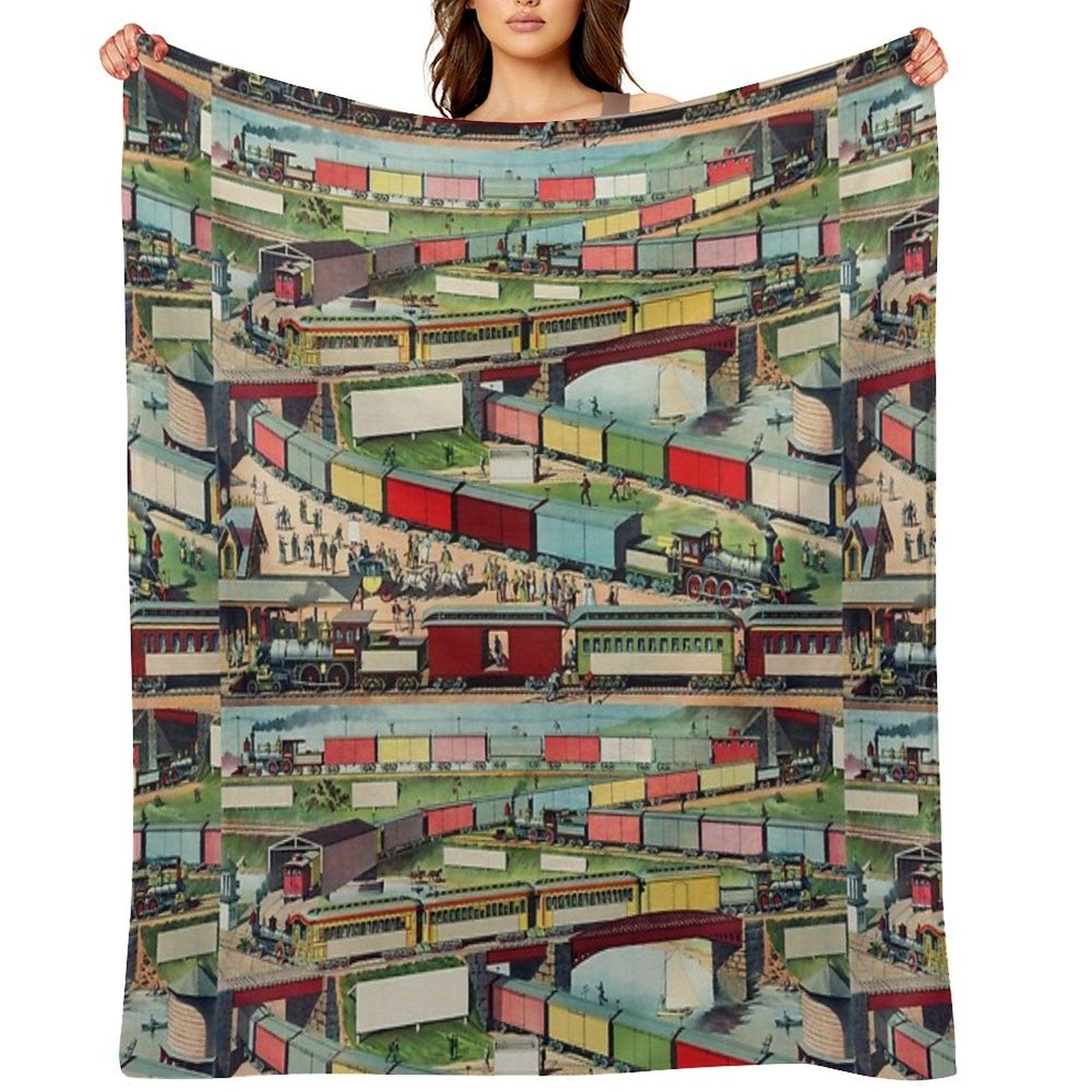 Antique Train Throw Blanket