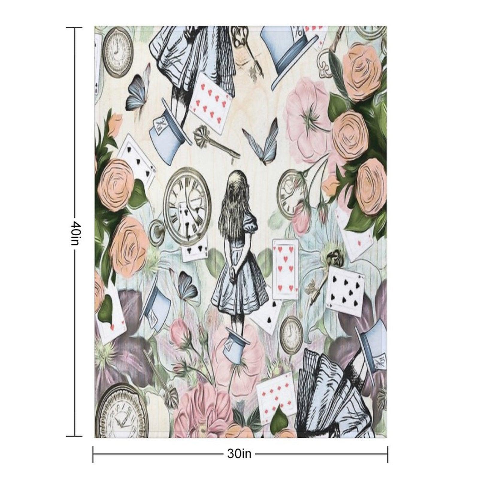 Alice In Wonderland  Collage Throw Blanket