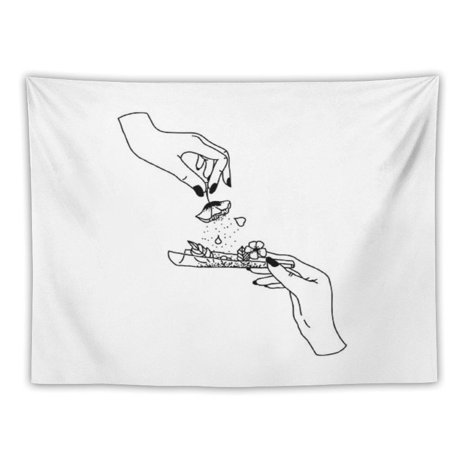 Weed Flower Tapestry